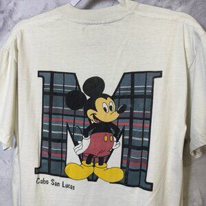 Vintage Mickey Mouse T Shirt Mens Medium White Disney 90s